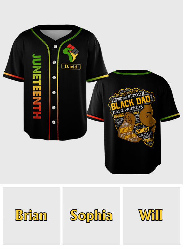 Black Father - Personalized Juneteenth Baseball Jersey