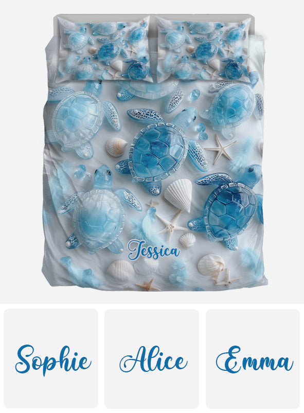 Sea Turtles The Ocean Is Calling - Personalized Turtle Bedding Set