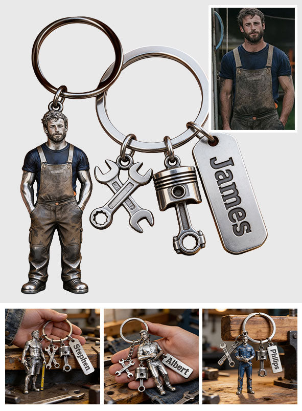 I Am The Warranty - Personalized Mechanic Keychain With Charms