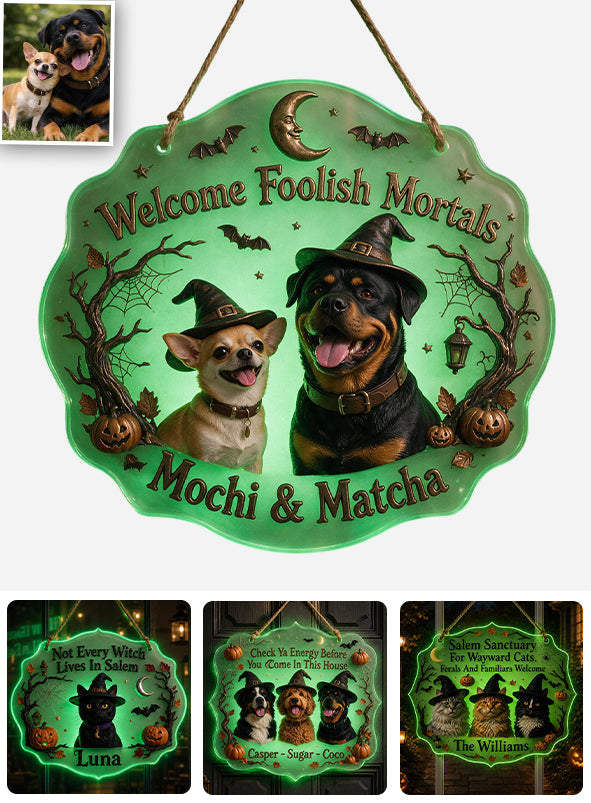 Frohes Halloween - Personalisierte leuchtende Acryltafel