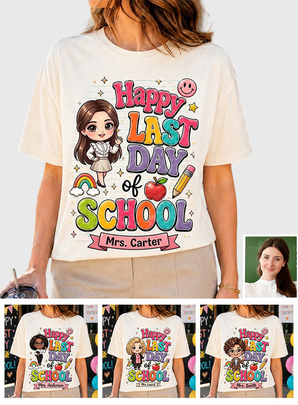 Lehrer Letzter Schultag - Personalisierte Lehrer T-Shirt und Hoodie