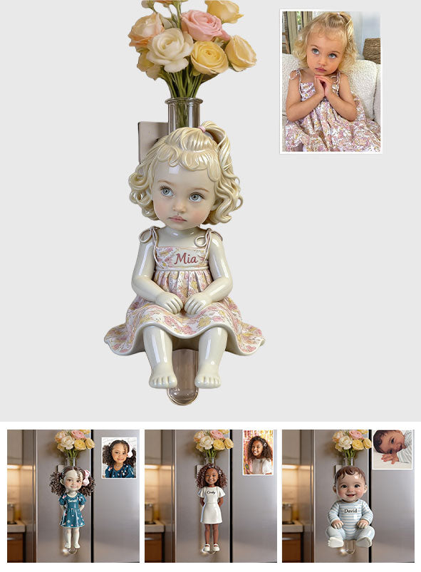 Any Kid Photo - Personalized Kid Magnetic Flower Vase