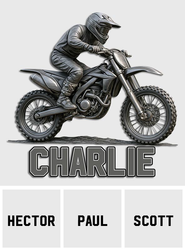 Metallic-Dirtbike-Liebhaber – Personalisierter Dirtbike-Aufkleber (komplett)