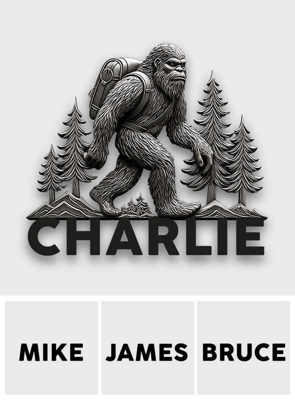 Wandernder Sasquatch – Personalisierter Wandermagnet