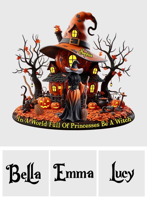 Beautiful Witch House - Personalized Witch Custom Shaped Acrylic Plaque