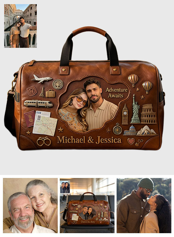 Abenteuer erwartet - Personalisierte Duffle Bag für Paare