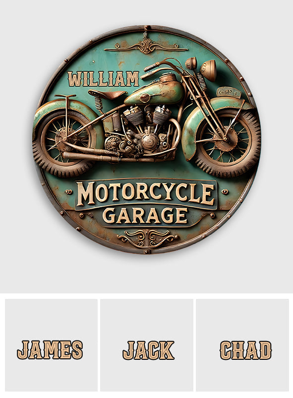 Motorradliebhaber - Personalisiertes Biker-Rundschild aus Metall