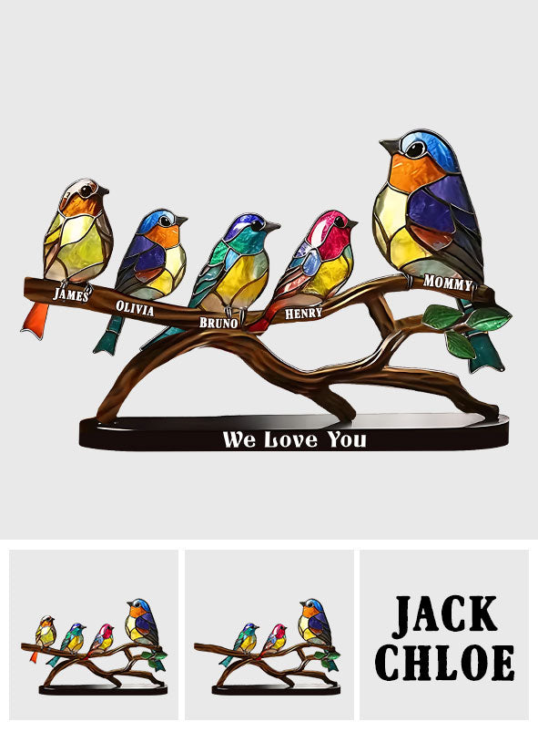 Wir lieben dich – Personalisierte Acrylplakette für Mutter in individueller Form