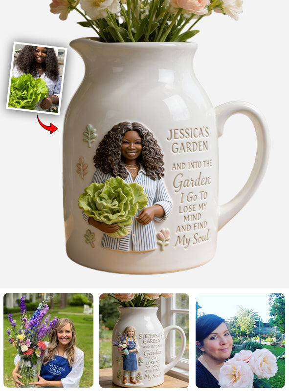 Gift For Gardening Lovers - Personalized Gardening Ceramic Flower Vase