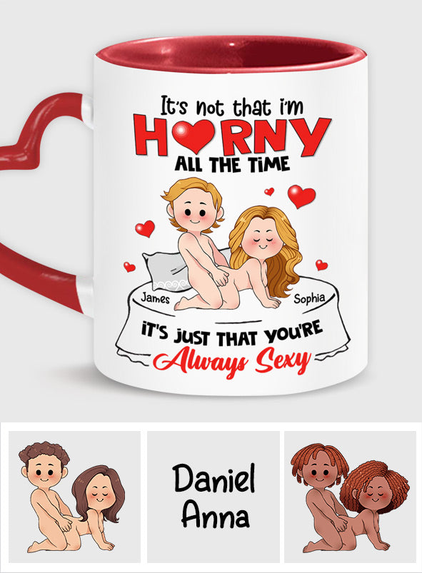 Lustiges Geschenk für Paare – Personalisierte Tasse mit Herzgriff