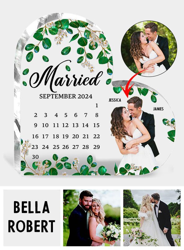 Married Calendar - Personalized Couple Custom Shaped Acrylic Plaque