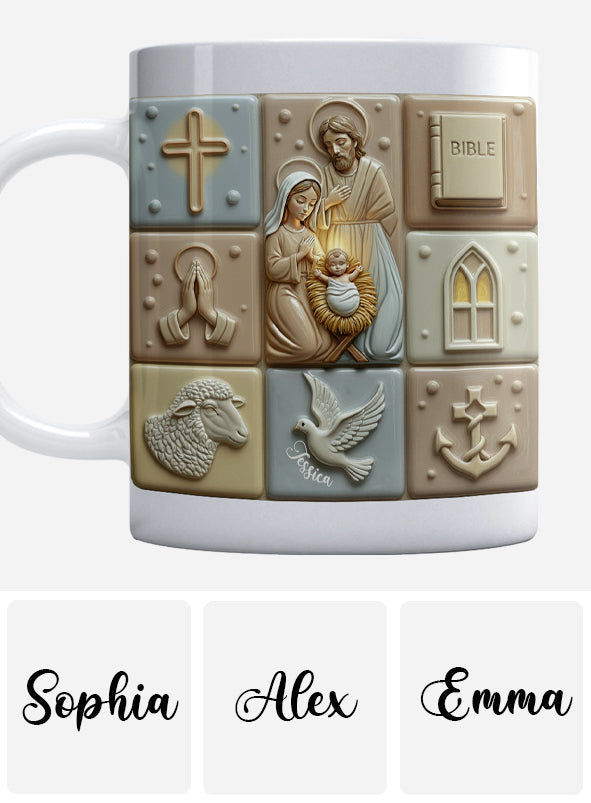 Heilige Nacht Glaube Hoffnung Liebe - Personalisierte christliche Tasse