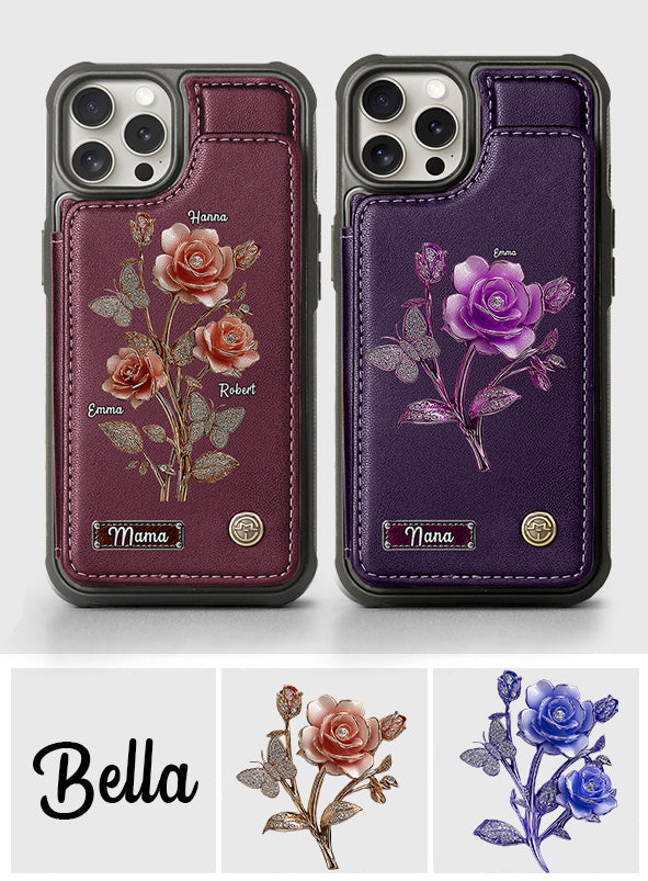 Mother And Roses - Personalized Mother Wallet Phone Case