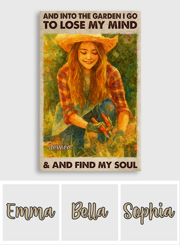 Und ich gehe in den Garten, um meinen Verstand zu verlieren – personalisierte Gartenleinwand und Poster