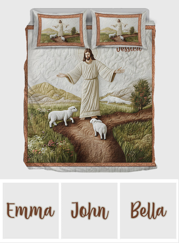 Jesus-Lampe – Personalisiertes Weihnachtsquilt-Set
