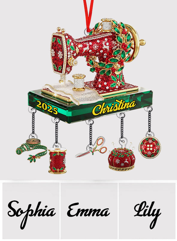 Love Sewing - Personalized Sewing Ornament With Charm