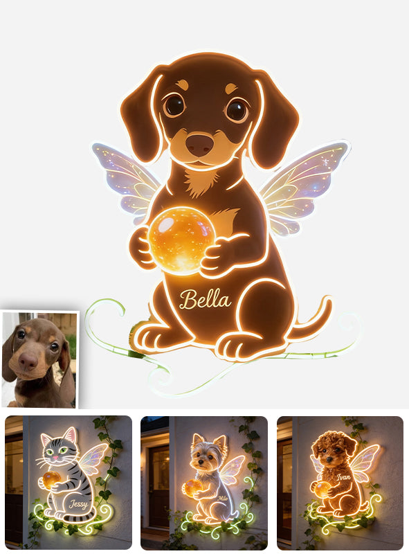 Personalisierte Haustierfoto - Individuelles LED-Licht Acrylschild
