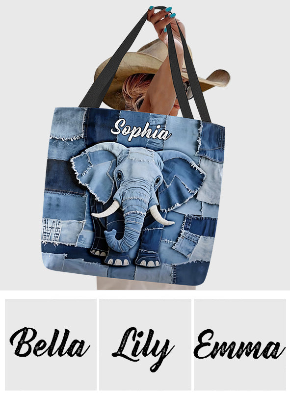 Love Elephant - Personalized Elephant Tote Bag