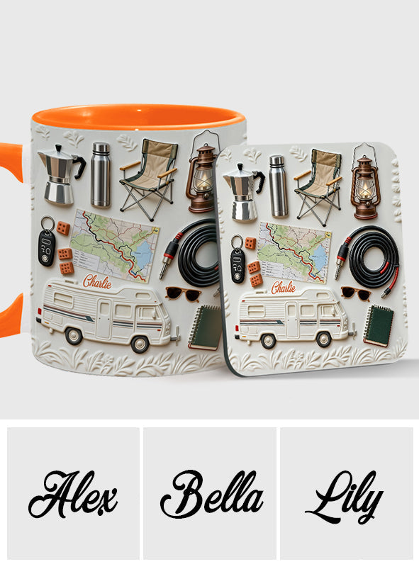 Love Camping - Personalized Camping Accent Mug & Coaster