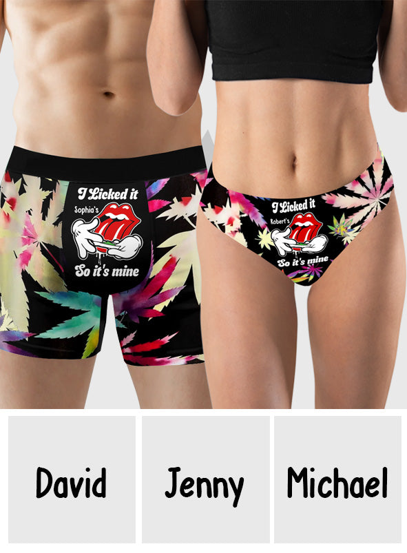 Ich hab's abgeleckt, also gehört's mir – personalisierte Weed-Slips für Damen und Herren (Boxershorts)