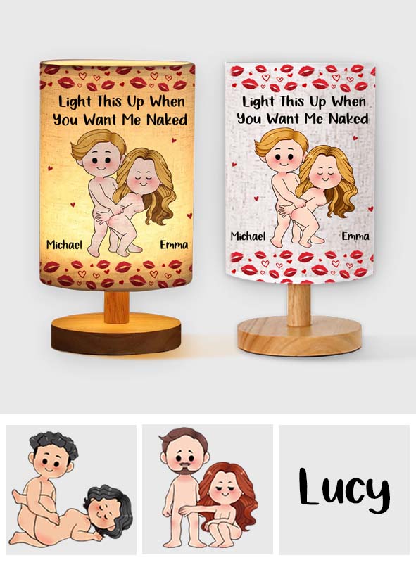 Witziges und freches Geschenk für Ehemann/Ehefrau/Freund/Freundin... - Personalisierte Tischlampe für Paare mit Holzfuß