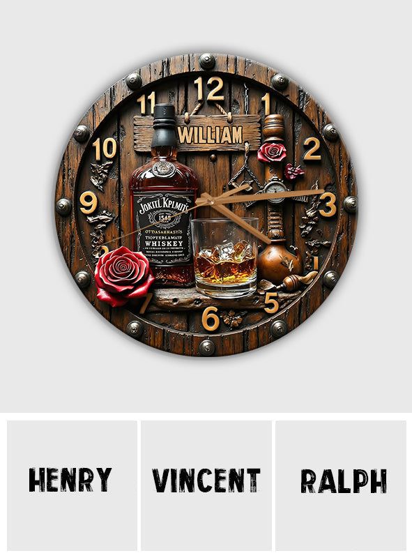 Zeit für etwas Whisky – Personalisierte Whisky-Wanduhr