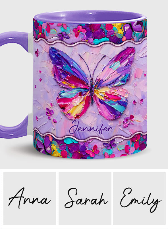 Beautiful Butterfly - Personalized Butterfly Accent Mug
