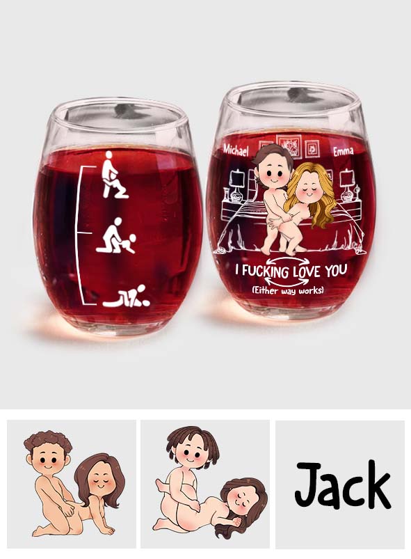 Freches Paar – Personalisiertes Paar-Motiv auf einem Weinglas