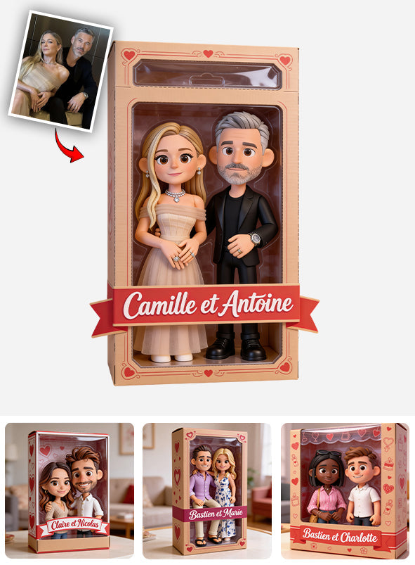 Je t'aime – Personalisierte Acryltafel für ein Paar in persönlicher Form