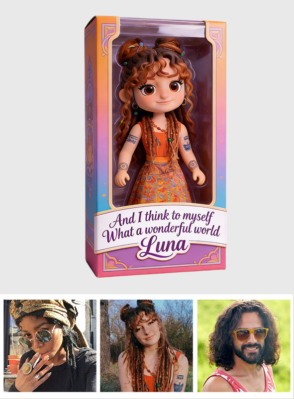 Hippie Soul – Personalisierte Acrylplakette in Hippie-Form