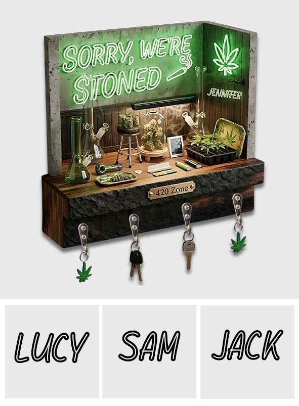 Sorry, wir sind stoned, 420 – Personalisierter, individuell geformter Weed-Hängeständer