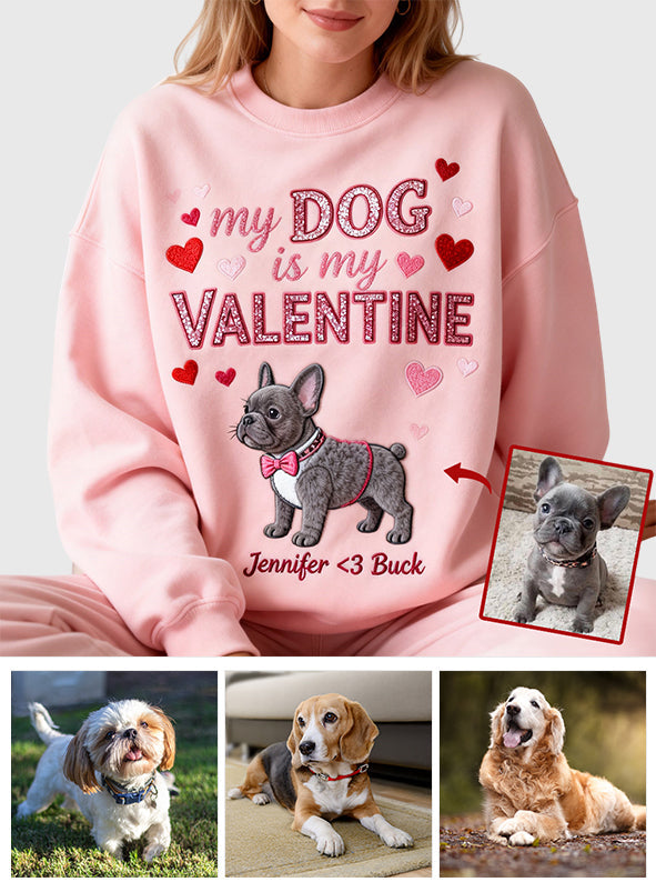 Mein Hund ist mein Valentinsschatz - Personalisiertes T-Shirt mit Hundemotiv