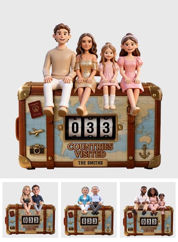 Bereiste Länder – Personalisierte, austauschbare Reiseplakette