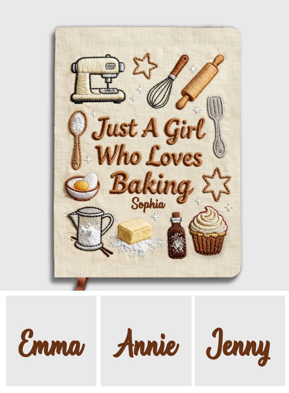 Just A Girl Who Loves Baking - Personalized Baking Leather Journal