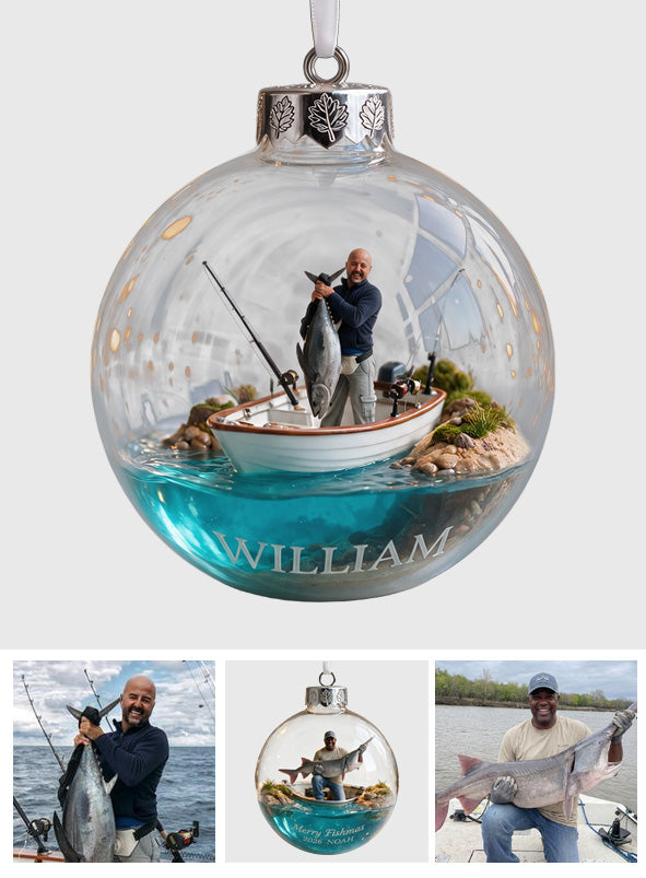 Fisherman Christmas - Personalized Fishing Ornament