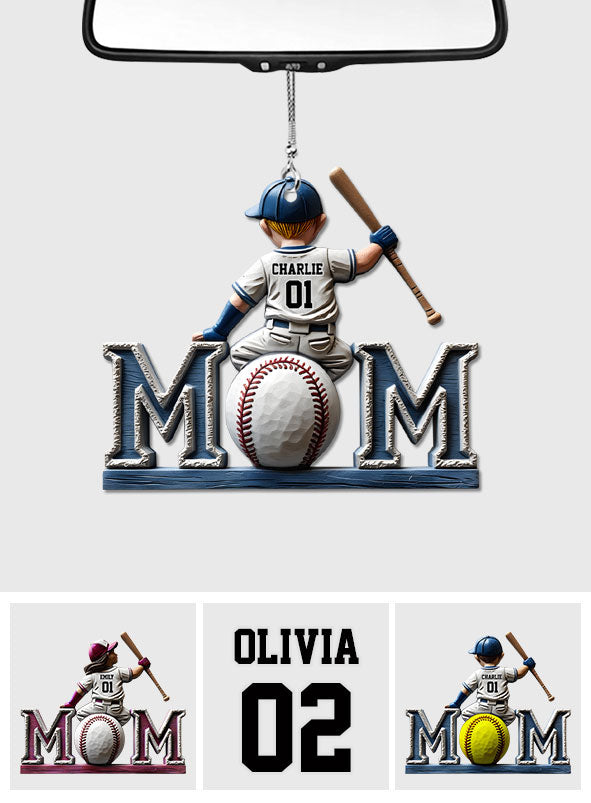 Baseball-Mama – Personalisierter Autoanhänger für Mütter