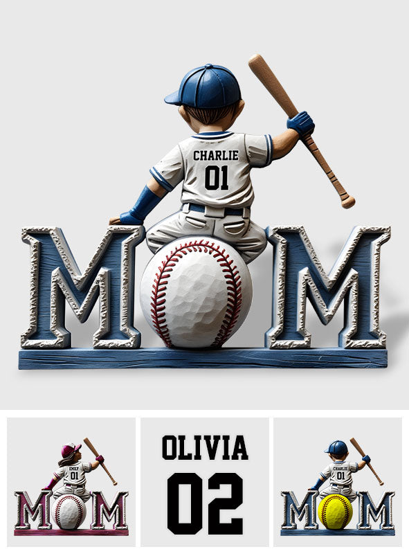 Baseball-Mama – Personalisierte Acrylplakette in individueller Form für die Mutter