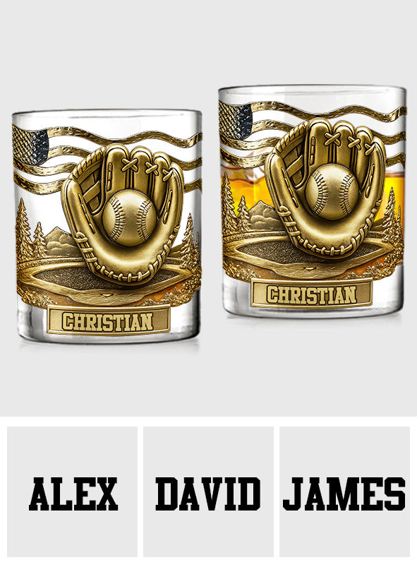 Whiskey & Baseball – Personalisiertes Baseball-Whiskeyglas