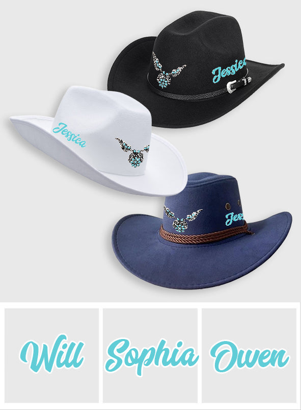 Cowgirl Stay Wild - Personalized Cowgirl Wide Brim Cowboy Hat