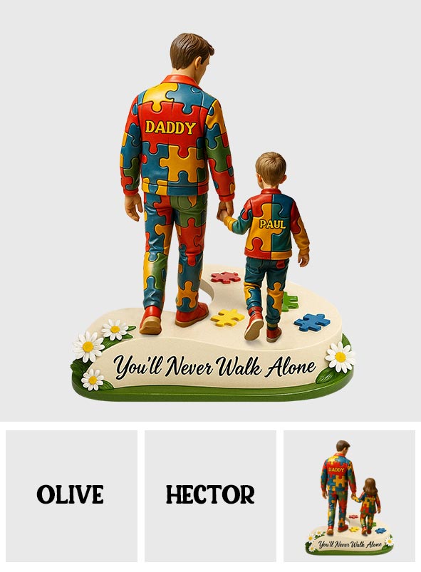 Du wirst niemals allein gehen – Personalisierte Acrylplakette zur Sensibilisierung für Autismus in individueller Form