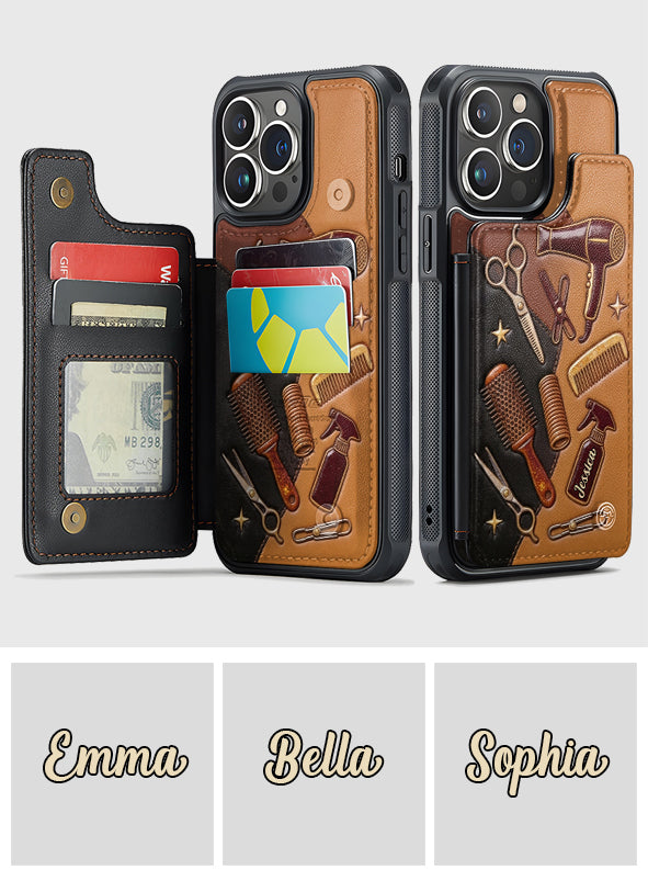 Hairdresser Scissors - Personalized Hairdresser Fully Printed Wallet Phone Case