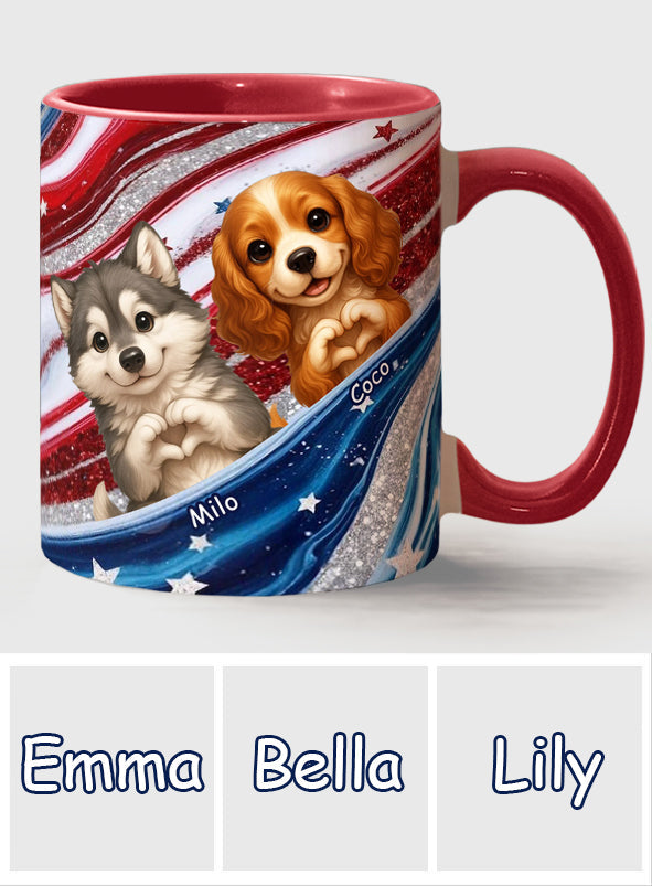 Pfote und Patriotismus – Personalisierte Tasse mit Hundemotiv