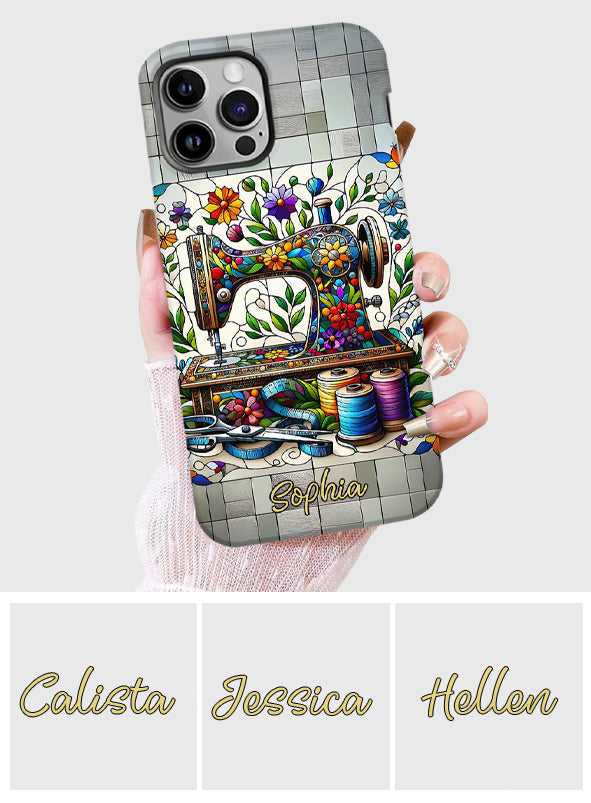 Ich liebe Nähen – Personalisierte Handyhülle mit Nähmotiv