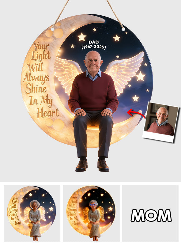 Leuchte immer in meinem Herzen – Personalisierte Gedenk-LED-Licht-Acryl-Schild