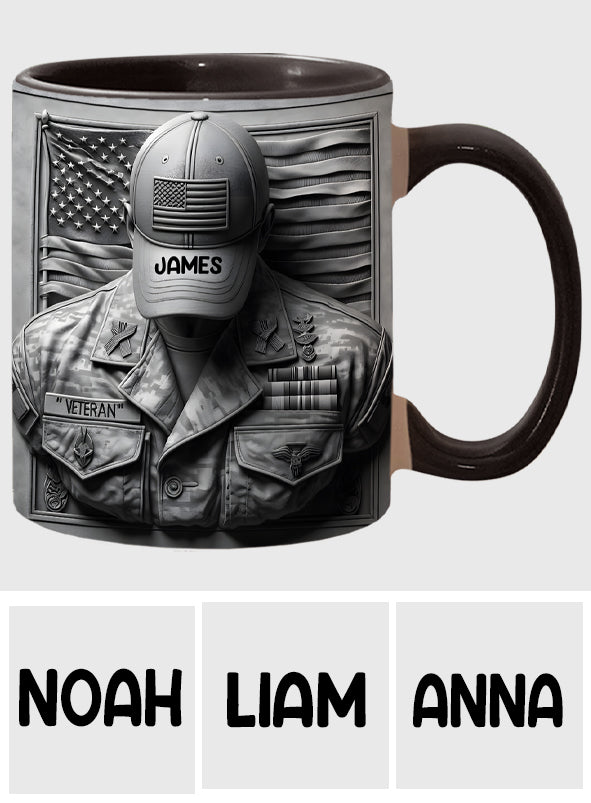 Proud Veteran - Personalized Veteran Accent Mug