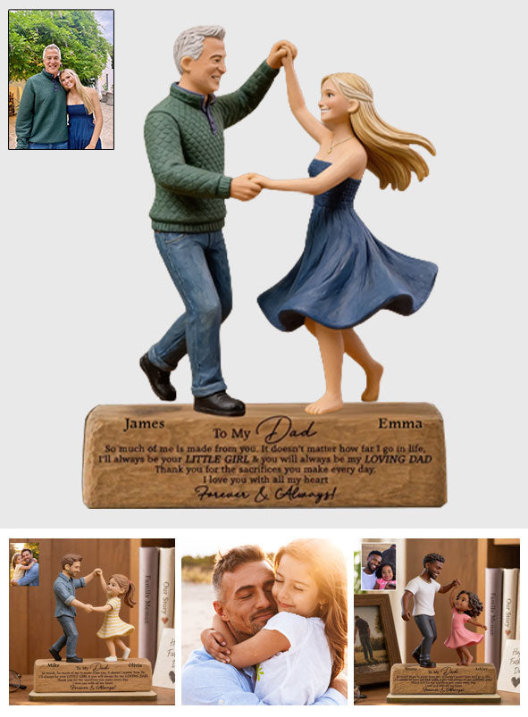 Ich liebe dich von ganzem Herzen - Personalisierte Vater Holzplakette in Sonderform