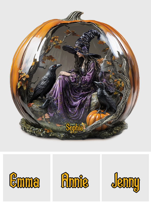 Magische Hexe – Personalisierte Acrylplakette in Hexenform