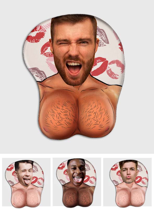 Beliebiges Foto: Lustiges Gesicht & Freches – Personalisiertes 3D-Mauspad für Paare