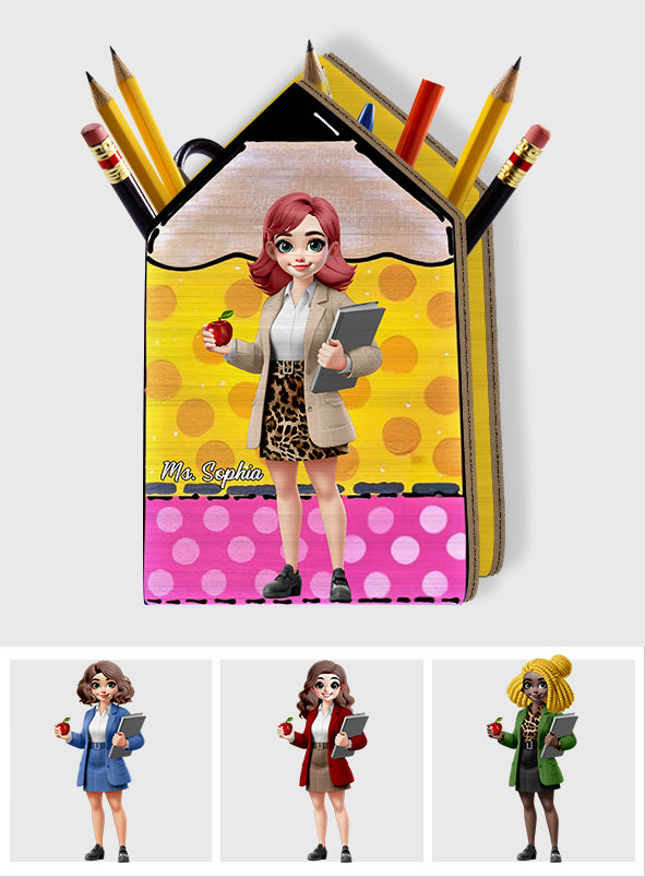 Bester Lehrer aller Zeiten – Personalisierter Stiftehalter aus Holz für Lehrer