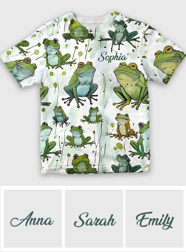 Ich liebe Frösche – Personalisiertes T-Shirt mit Froschmotiv